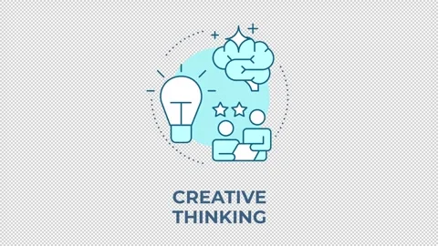 Creative thinking blue concept icon animation Stock Footage 344177647