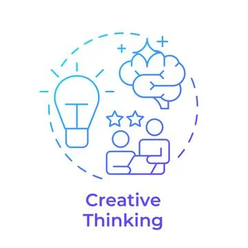 Creative thinking blue gradient concept icon Illustrazione stock