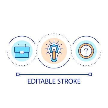 Creative thinking in business loop concept icon Stock Illustration