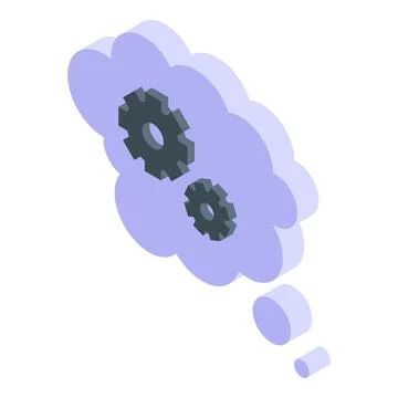 Creative thinking cloud icon isometric vector. New energy success イラスト素材