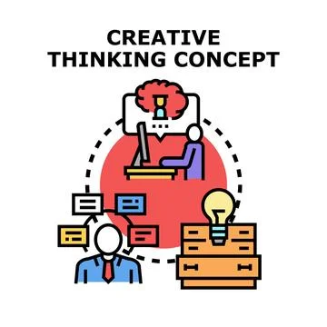 Creative thinking concept generating innovative ideas and solutions Stock Illustration