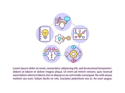 Creative thinking concept line icons with text Stock-Illustration