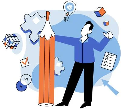 Creative thinking. Discovery is sweet reward determined minds, driven by Stock Illustration
