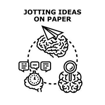 Creative thinking generating new ideas and problem solving Stockillustratie
