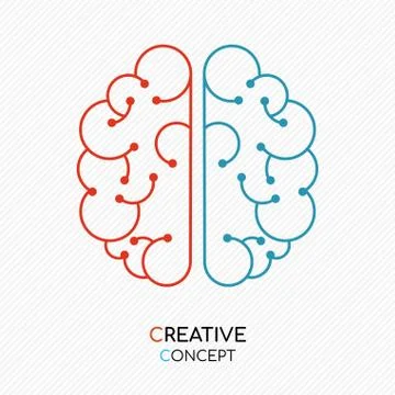 Creative thinking human brain concept for new idea Stockillustratie