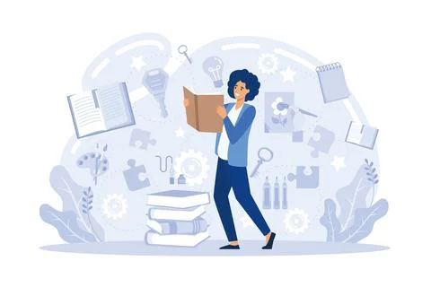 Creative thinking idea generation flat vector illustration. Successful brai.. Stock Illustration