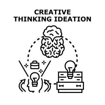 Creative thinking ideation process generating new ideas Ilustración de archivo