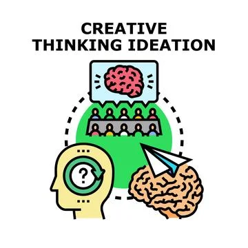 Creative thinking ideation process generating new solutions Stock Illustration