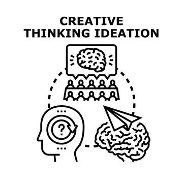 Creative thinking ideation process generating new solutions Stock Illustration
