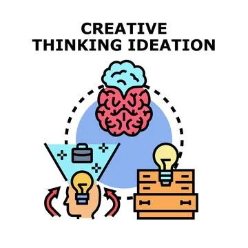 Creative thinking ideation process generating new ideas Stock Illustration