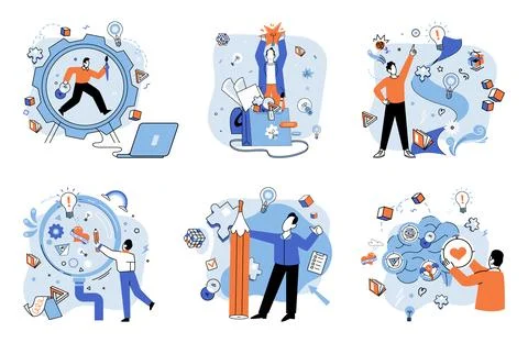 Creative thinking. Intelligence is symphony thought, testament to power hummind Stock Illustration