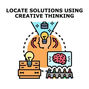 Creative thinking leading to business solutions and collaboration Ilustración de archivo