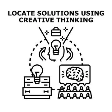 Creative thinking leading to business solutions and collaboration Stock Illustration