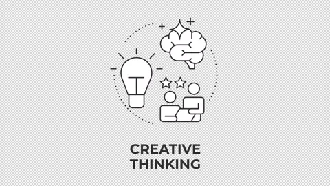 Creative thinking line concept icon animation Stock Footage 340576792
