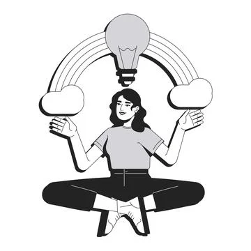 Creative thinking line conceptual illustration イラスト素材
