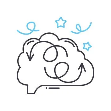 Creative thinking line icon, outline symbol, vector illustration, concept sign Stock Illustration