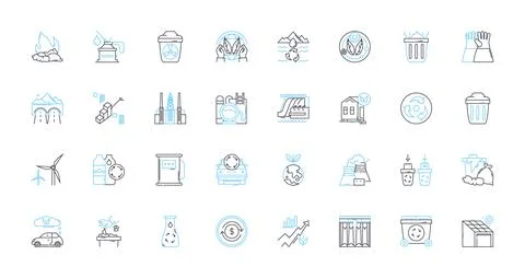 Creative thinking linear icons set. Innovation, Ingenuity, Imagination 스톡 일러스트