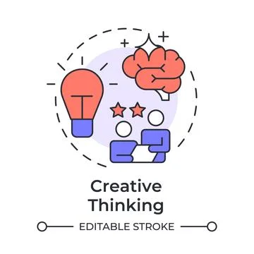 Creative thinking multi color concept icon Illustrazione stock