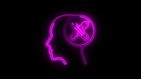Creative thinking neon light concept of idea generation and design process Stock Footage 308605819