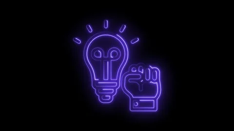 Creative thinking neon sign concept idea generation with empowering symbol .. Stock Footage 345999777