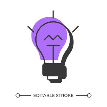 Creative thinking offset shadow line icon Illustrazione stock