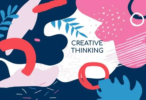 Creative thinking poster - modern vector minimalistic banner Stock Illustration