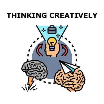 Creative thinking process generating innovation and new ideas vector Illustrazione stock