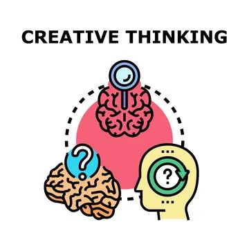 Creative thinking process generating new ideas and solutions Stock Illustration