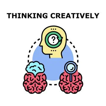 Creative thinking process generating new ideas and solutions イラスト素材