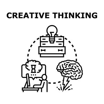 Creative thinking process generating new ideas and solutions 스톡 일러스트