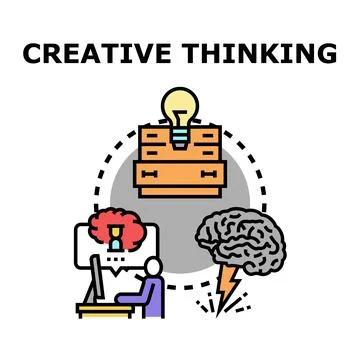 Creative thinking process generating new ideas and solutions Stock Illustration