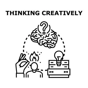 Creative thinking process generating new ideas 스톡 일러스트