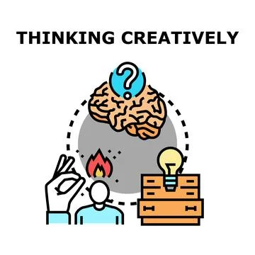 Creative thinking process generating new ideas Stock Illustration