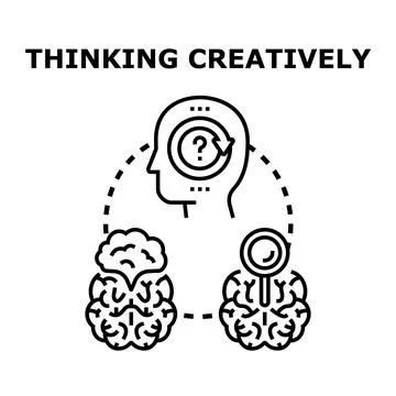 Creative thinking process generating new ideas and solutions Stock Illustration