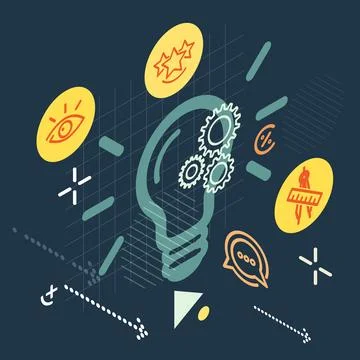 Creative Thinking Process - Illustration Stock Illustration