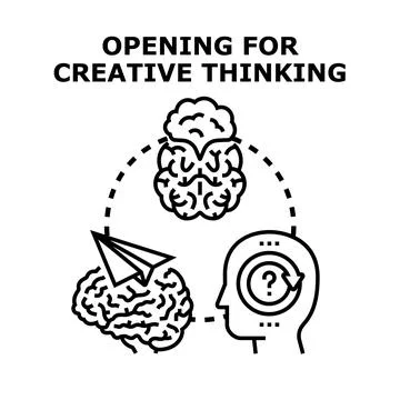 Creative thinking process opening new ideas concept Stock Illustration
