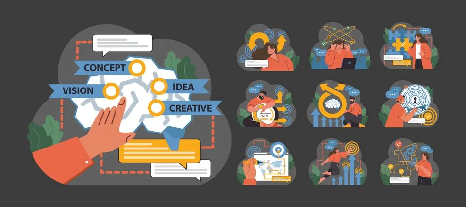 Creative Thinking set. Flat vector illustration イラスト素材