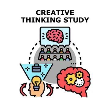 Creative thinking study developing new business ideas Stock Illustration
