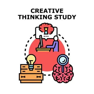 Creative thinking study developing new ideas and solutions concept Stock Illustration