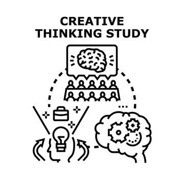 Creative thinking study developing new business ideas 库存插图