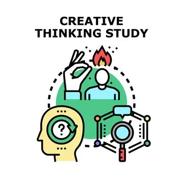 Creative thinking study developing new ideas solution Illustrazione stock