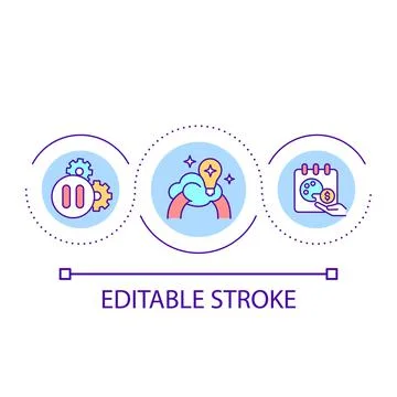Creative thinking for success loop concept icon 스톡 일러스트
