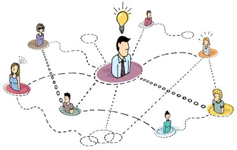 Creative thinking teamwork / idea process or brainstorming Stock Illustration