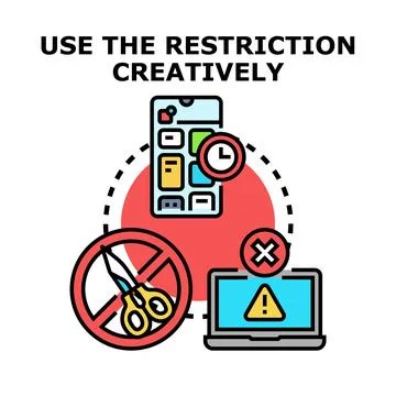 Creative thinking using restriction and limitation concepts Stock Illustration