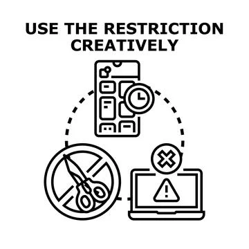 Creative thinking using restriction and limitation concepts Stock Illustration