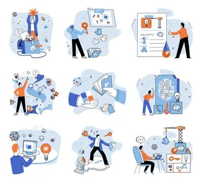 Creative thinking. In vast landscape mind, creative thinking blossoms like Stock Illustration