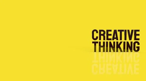 The  creative thinking word on yellow background for idea concept 3d renderin Stock Photos