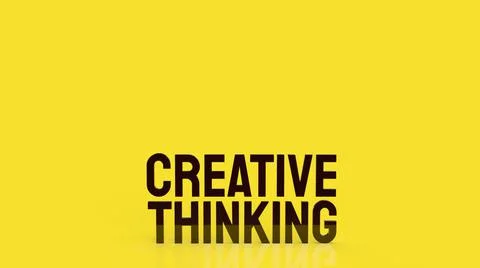 The  creative thinking word on yellow background for idea concept 3d renderin Stock Photos