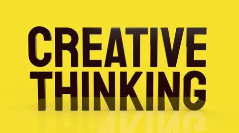 The  creative thinking word on yellow background for idea concept 3d renderin Stock Photos