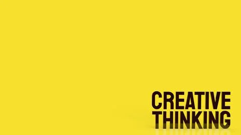 The  creative thinking word on yellow background for idea concept 3d renderin Stock Photos